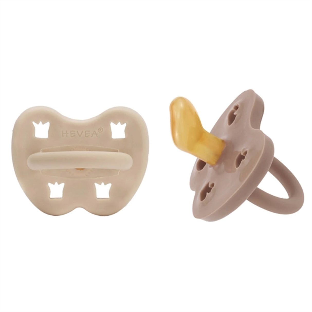 Hevea Pacifier 2-Pack Orthodontic Sandy Nude & Tan Beige