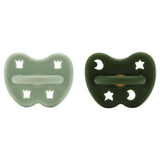 Hevea Pacifier 2-Pack Orthodontic Moss Green & Deep Forest Green