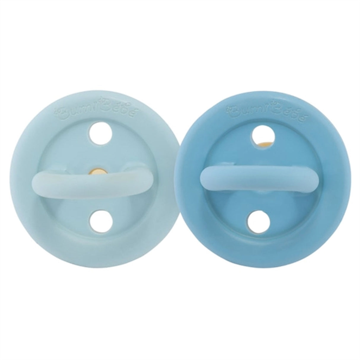 Hevea Bumi Bébé Pacifier Round 2-Pack Sky Blue & Denim 4