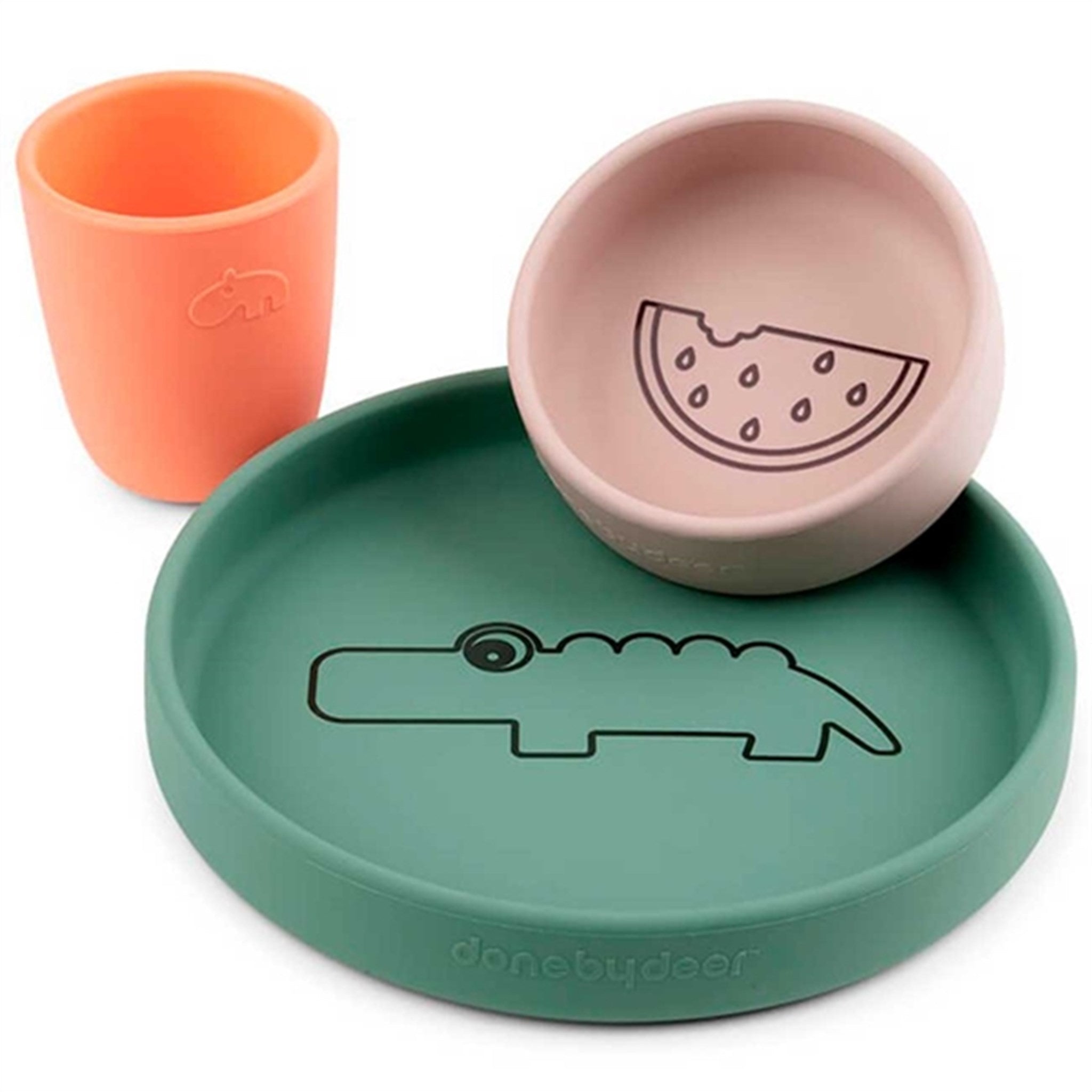 Done by Deer Silicone Dinner Set Croco Colour Mix