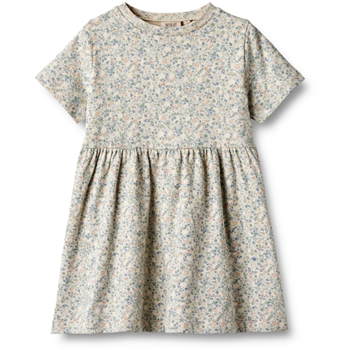 Wheat Sandshell Mini Flowers Jersey Dress Anna