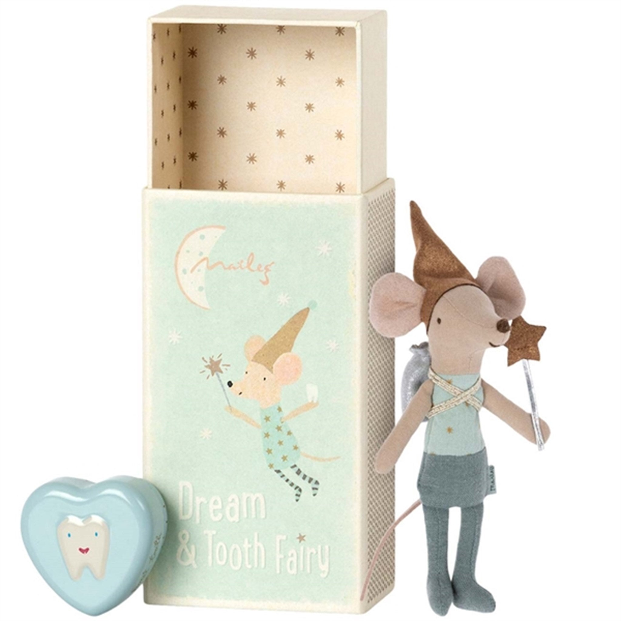 Maileg Tooth Fairy Boy Mouse Blue In A Box