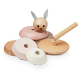 Cam Cam Copenhagen Stacking Toy Bunny Natural Wood/ Rose