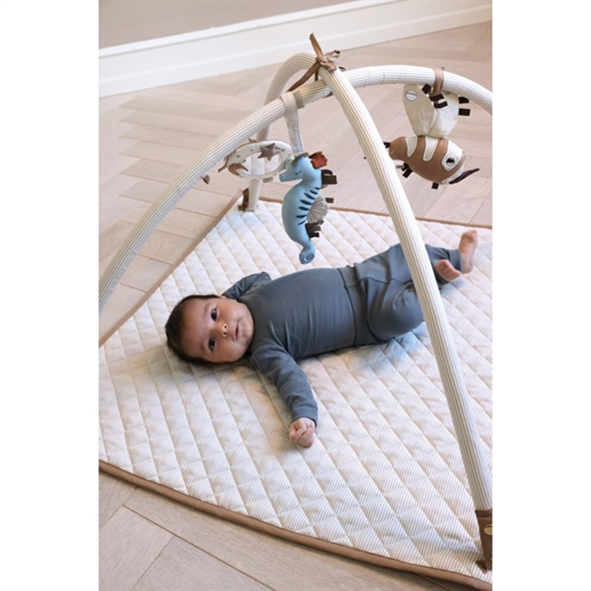 Cam Cam Copenhagen Fabric Baby Gym Classic Stripes Camel 2