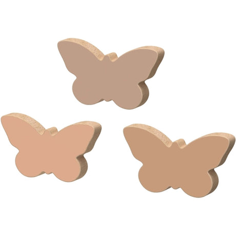 Cam Cam Copenhagen Wooden Hooks Butterfly 3-pack Rose Mix