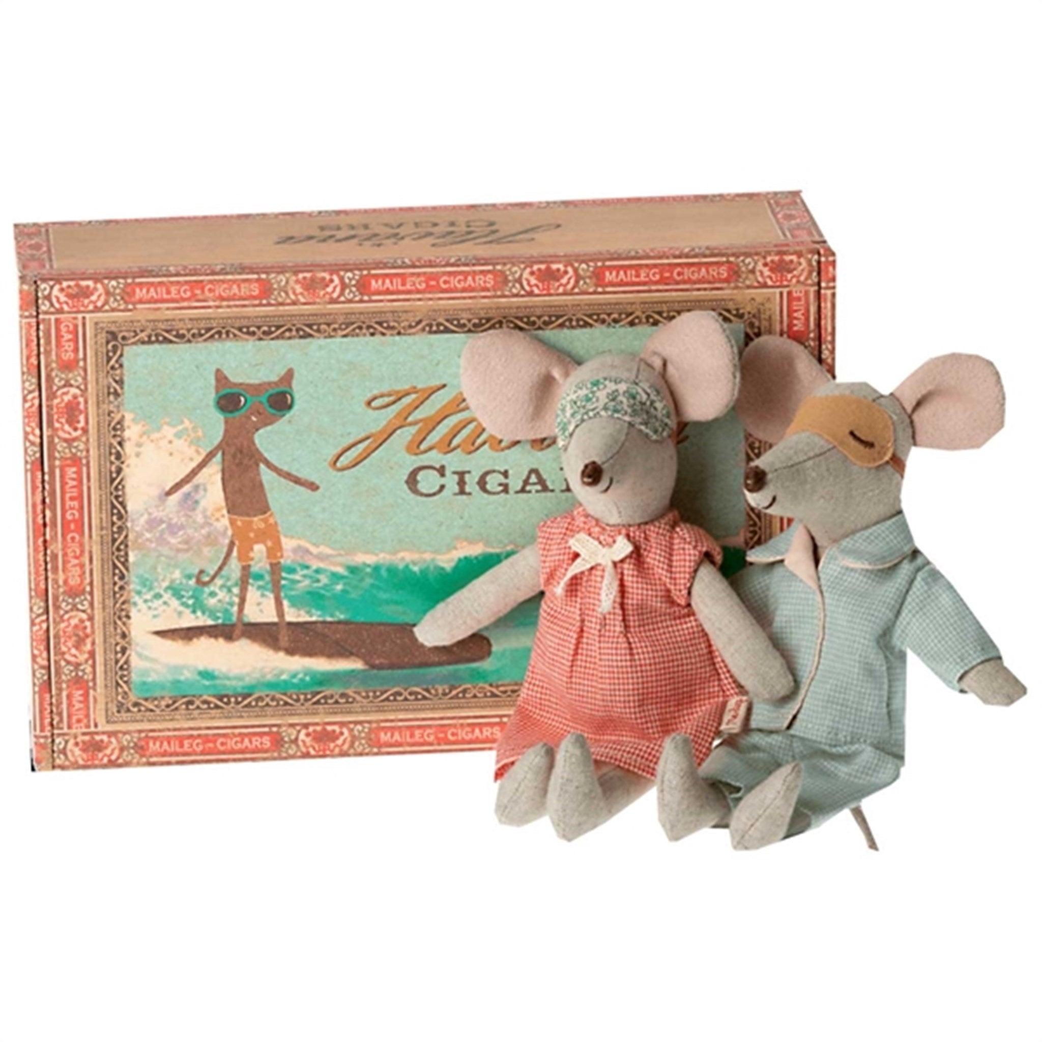 Maileg Mom And Dad Mice In Cigarbox