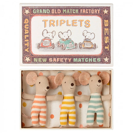 Maileg Triplets Baby Mouse In Matchbox