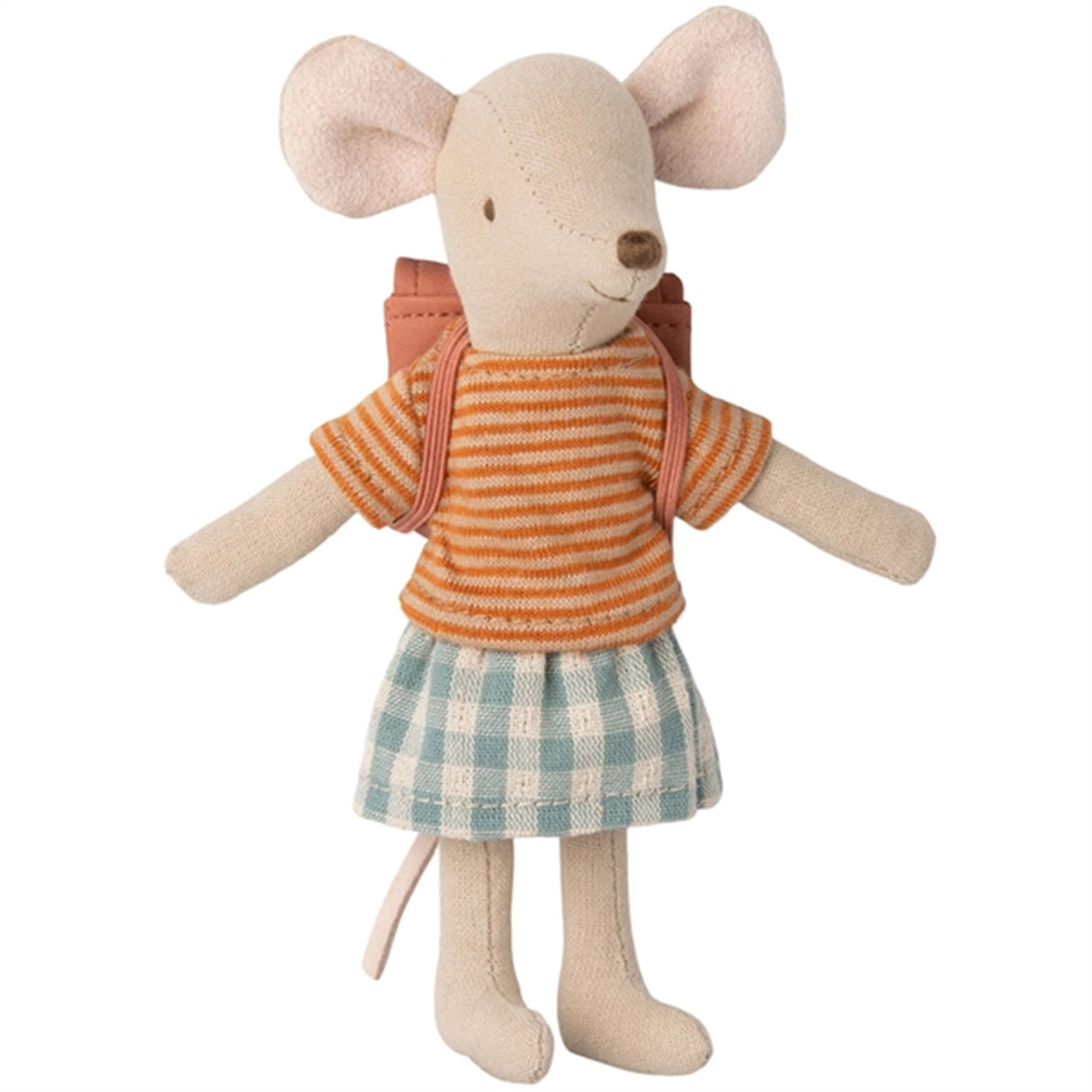 Maileg Bicycle Mouse Big Sister With Bag Old Rose