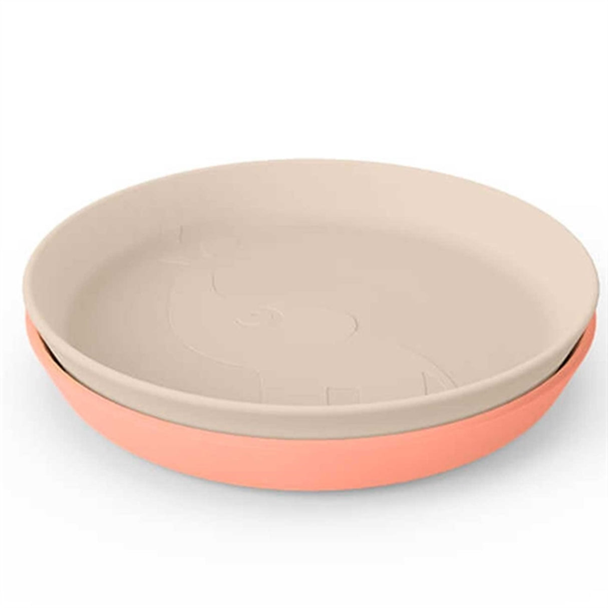 Done by Deer Kiddish Plate 2-pack Elphee Sand/Coral 3