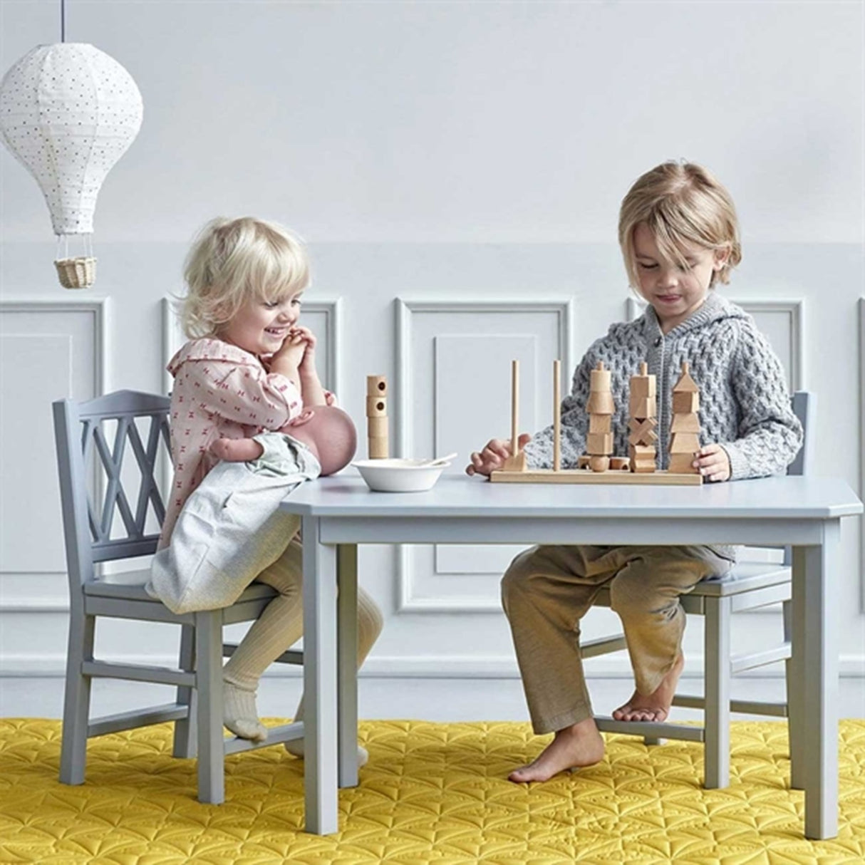 Cam Cam Copenhagen Harlequin Kids Table Clasic Grey