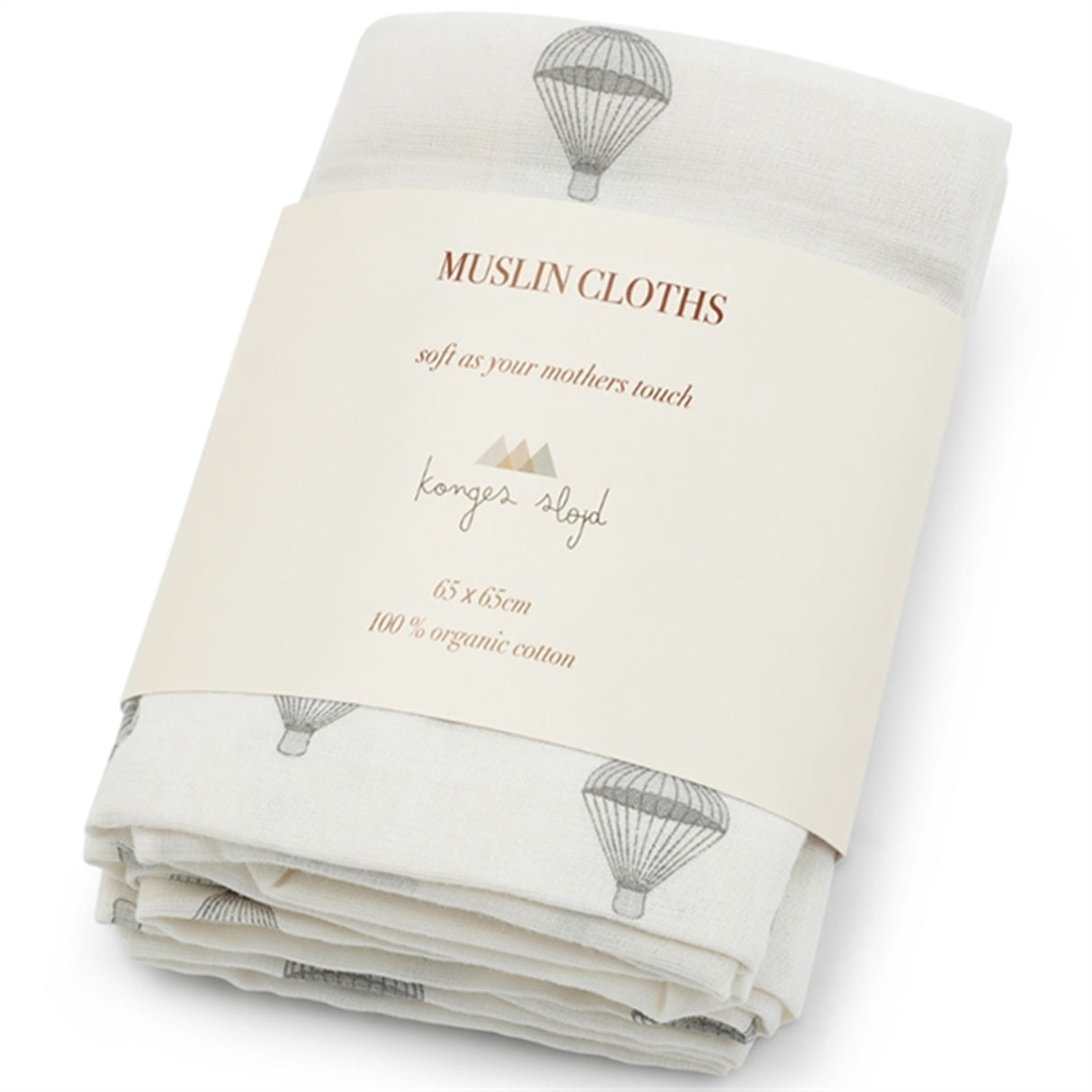 Konges Sløjd Muslin Cloths 3 pk. Parachute Creme