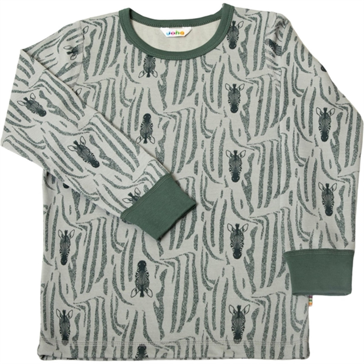 Joha Wool/Cotton Green AOP Blouse