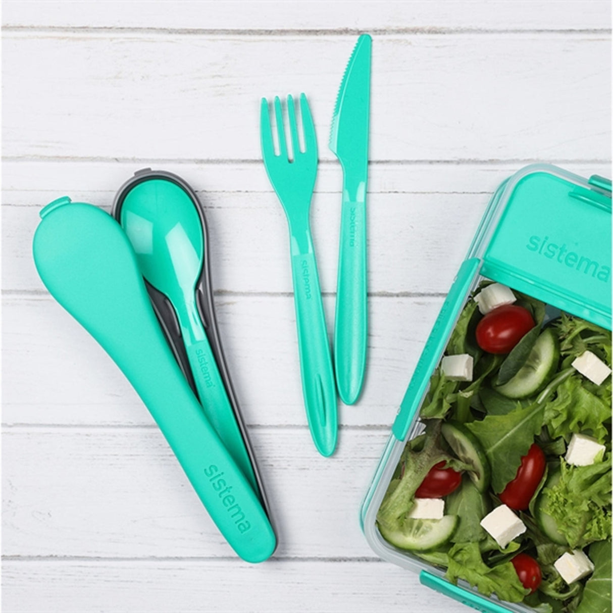 Sistema To Go Cutlery Set Minty teal 2