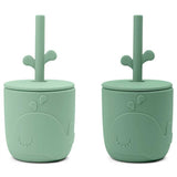 Done by Deer Peekaboo Straw Cup 2-pack Wally Green