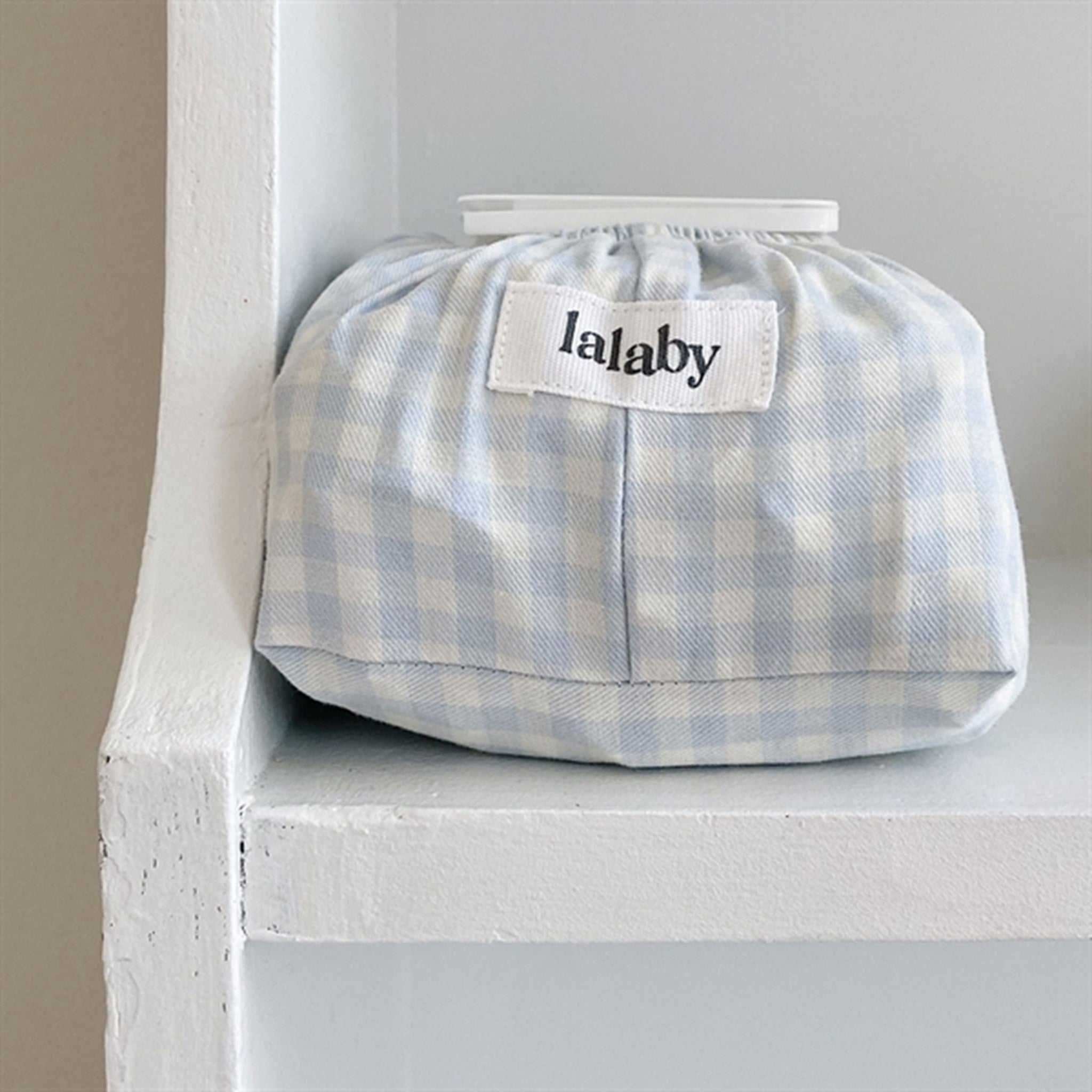 lalaby Blue gingham Wet Wipe Cover 2