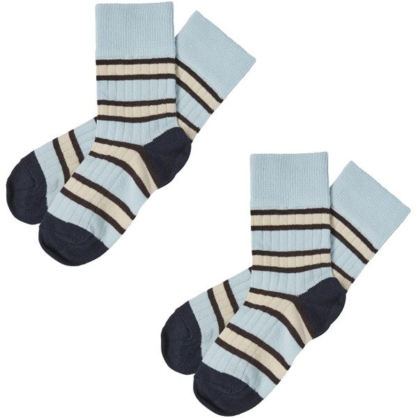 FUB Cloud/Mulberry 2-pack Two Tone Striped Socks