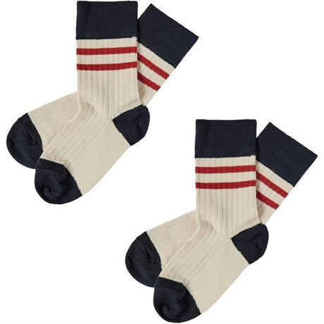 FUB Ecru 2-pack Colour Block Socks