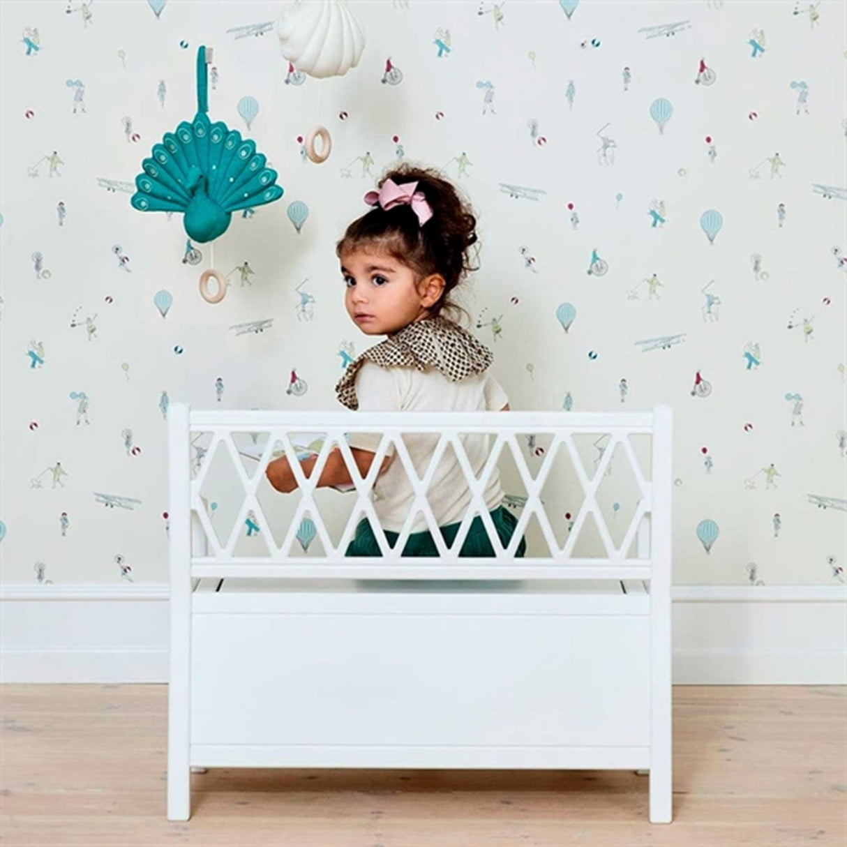 Cam Cam Copenhagen Harlequin Kids Storage Bench White 3