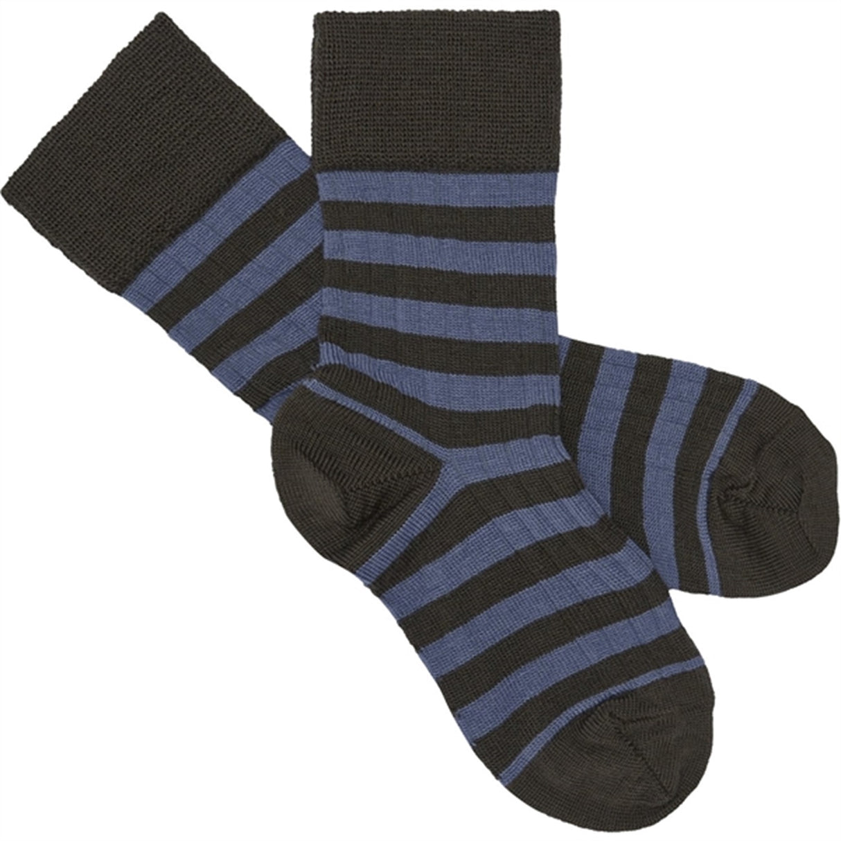 FUB 2-Pack Classic Striped Socks Chocolate Melange/Sky