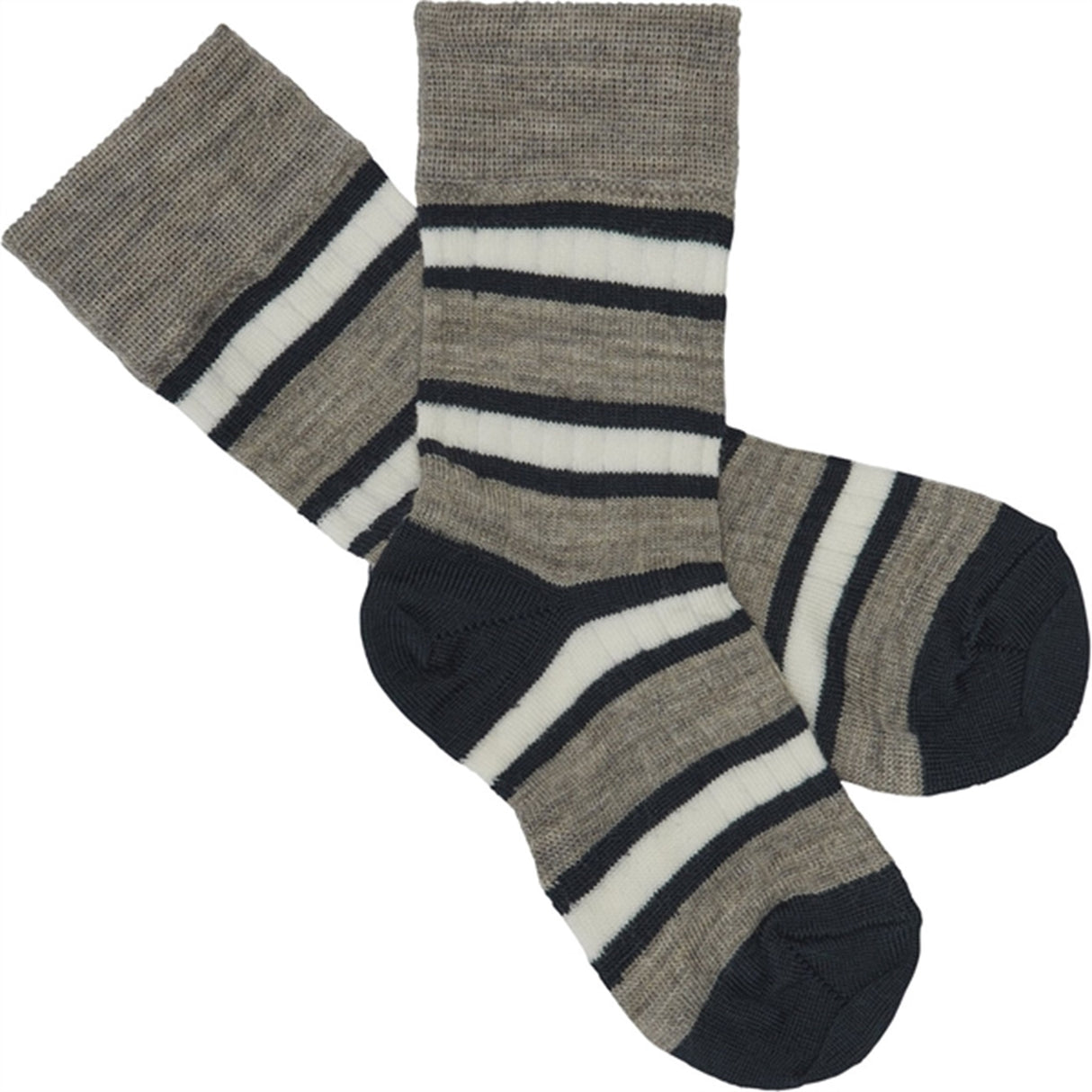 FUB 2-Pack Two-Tone Striped Socks Dark Navy