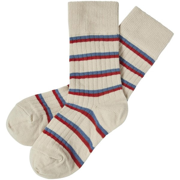 FUB Crimson Red/Azure 2-pack Thin Striped Socks 2