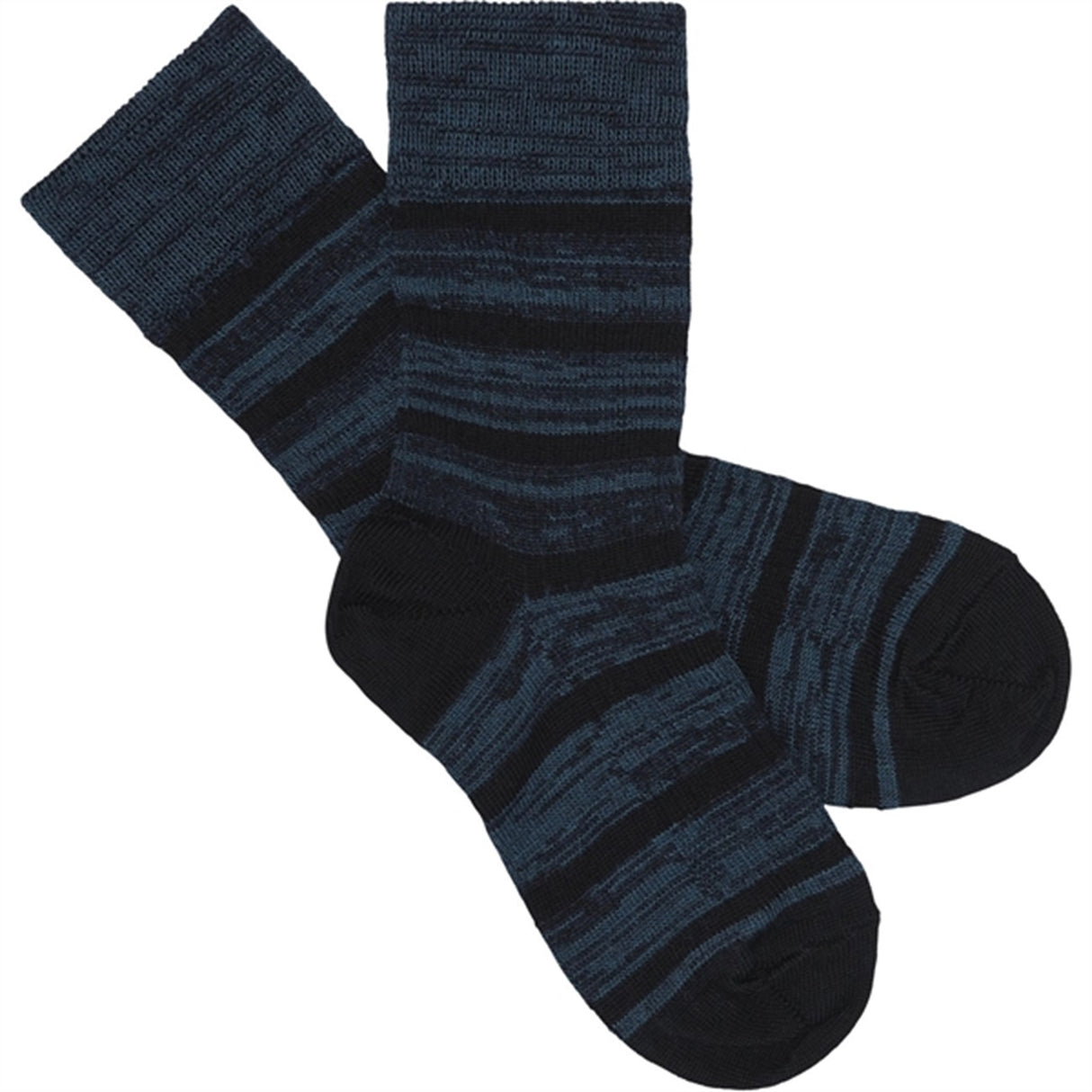 FUB 2-Pack Melange Striped Socks Black/Teal