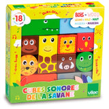 Vilac Wooden Blocks M. Sound Jungle Animals