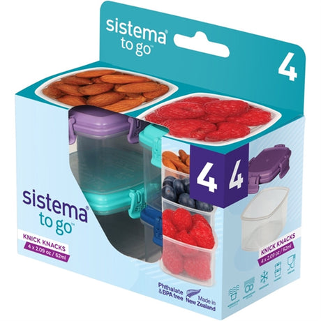 Sistema To Go Mini Knick Knack Food Storage 62 ml Mixed Pack 4-pack