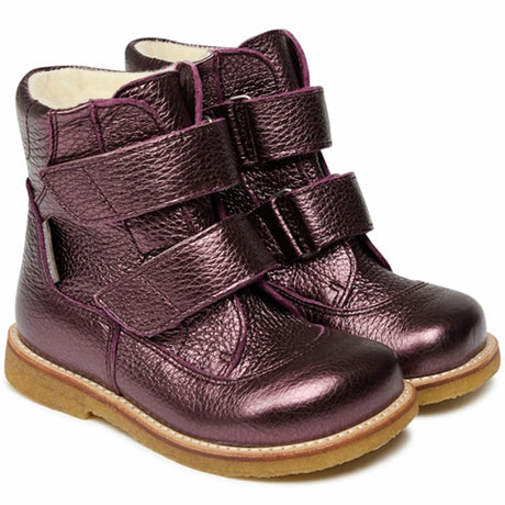 Angulus Tex Boots w Velcro Plum Shine