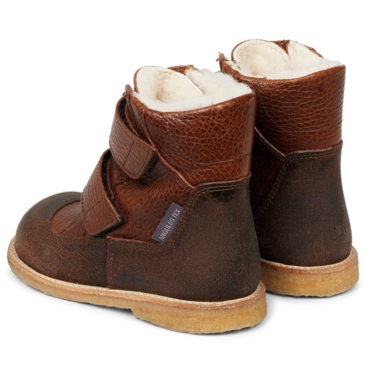 Angulus TEX Boots w. Velcro Dark Brown/Cognac 2