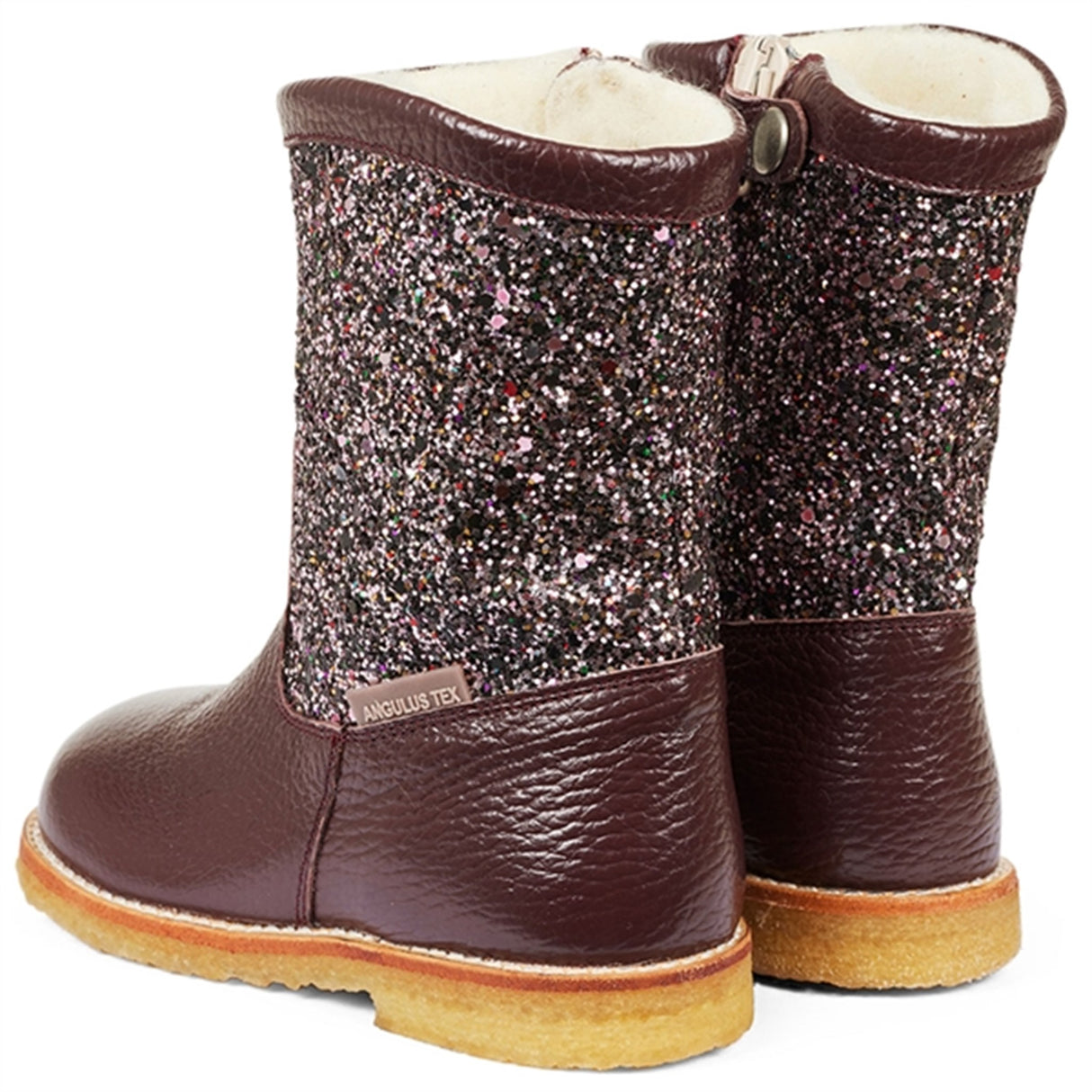 Angulus Tex Boots With Zipper Bordeaux/Bordeaux Multi Glitter 3