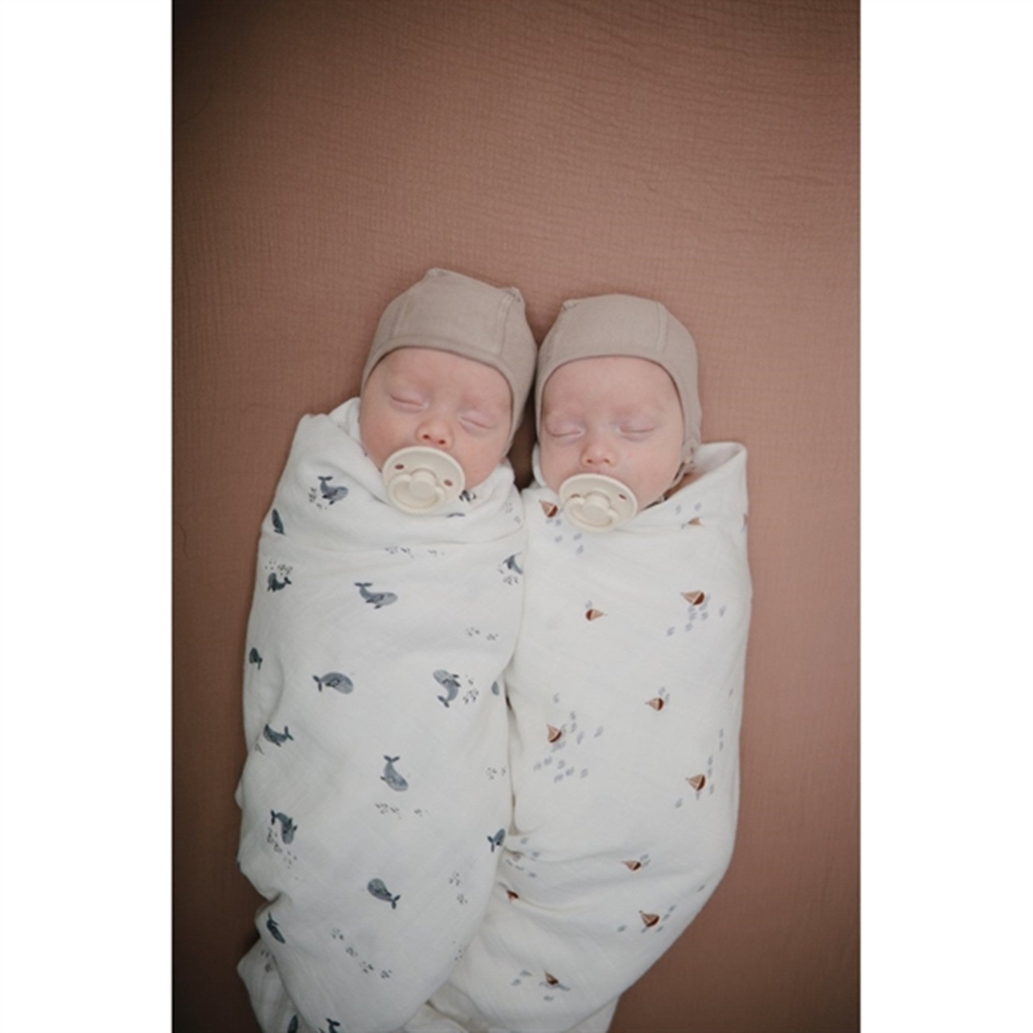 Mushie Swaddle Whales 3