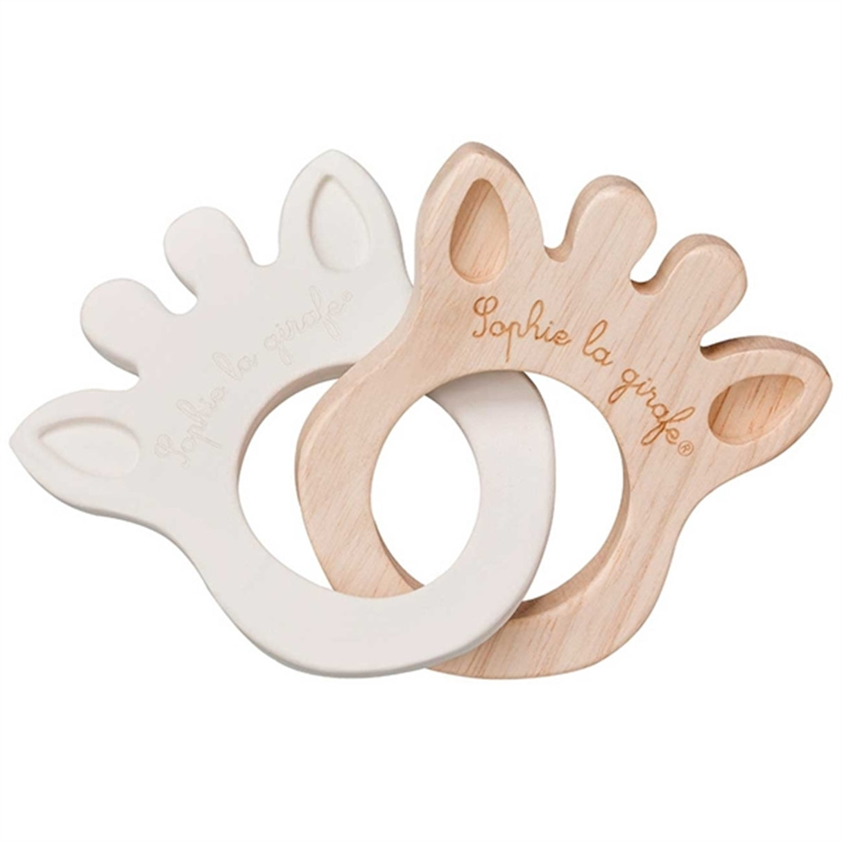 Sophie la Girafe So Pure Rubber & Wood Silhouette Rings