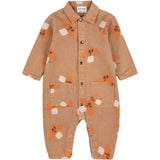 Bobo Choses Brown Mr. Mushroom Woven Overall AOP