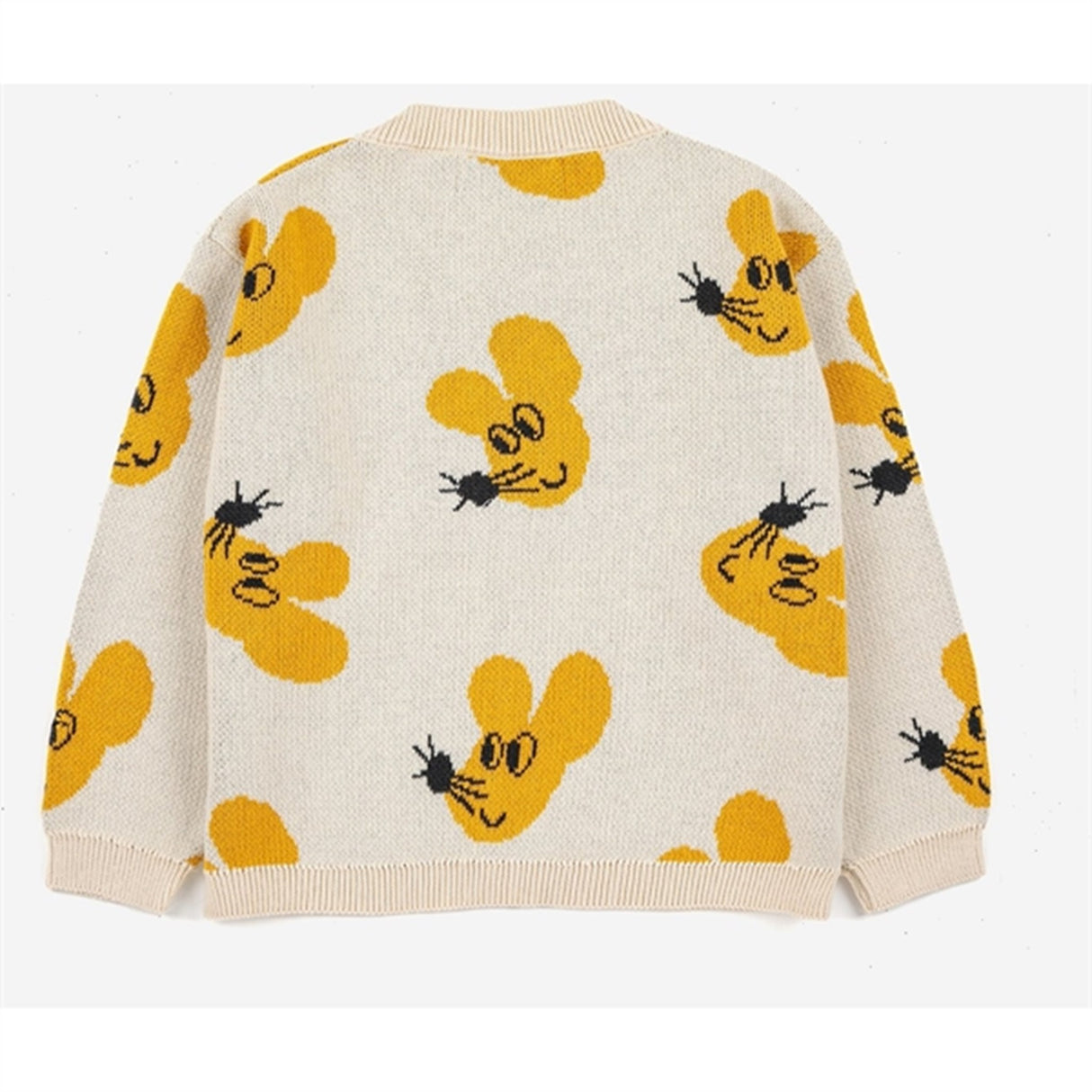 Bobo Choses Beige Mouse Cardigan AOP 4