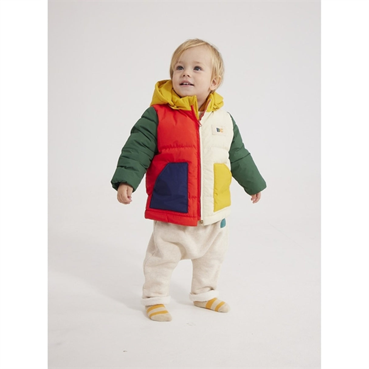 Bobo Choses Green Color Block Hooded Jacket 2