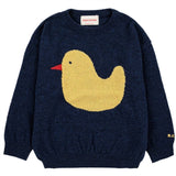 Bobo Choses Midnight Blue Rubber Duck Intarsia Knit Blouse