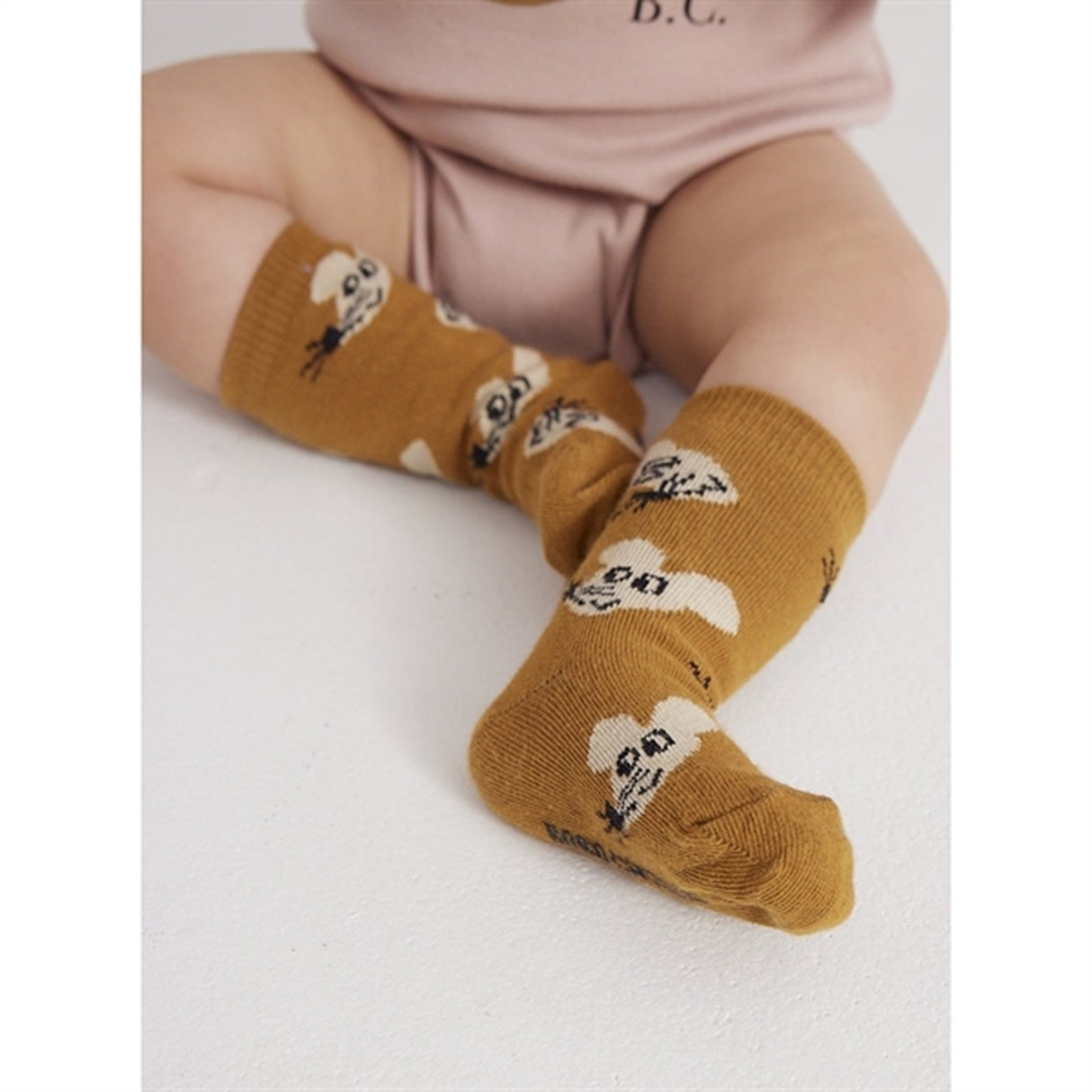 Bobo Choses Brown Mouse Socks AOP 2