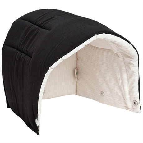 Copenhagen Colors Multifunctional Canopy for Baby Lift Black Solid w. Cream Stripe