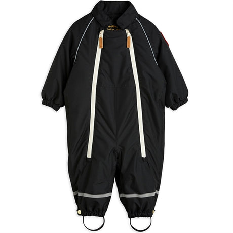 Mini Rodini Alaska Panda Baby Overall Black 2