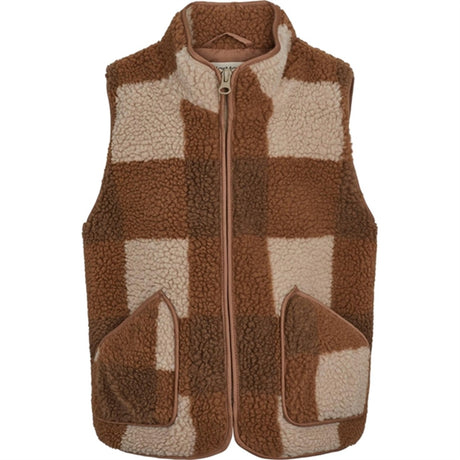 MarMar Joby Teddybear Fleece Vest Chunky Hazel Check