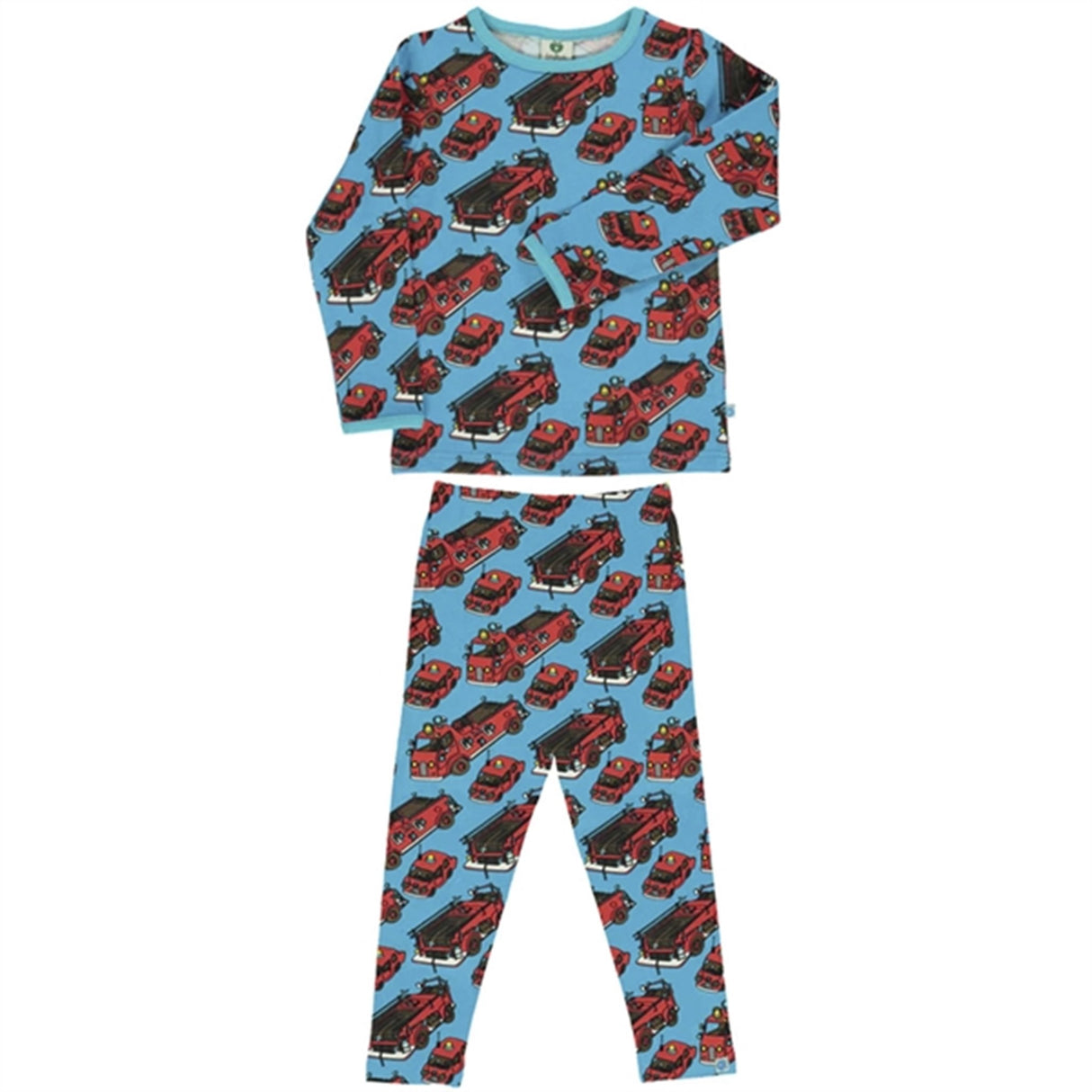 Småfolk Ocean Blue Firetruck Shirt/Leggings Set