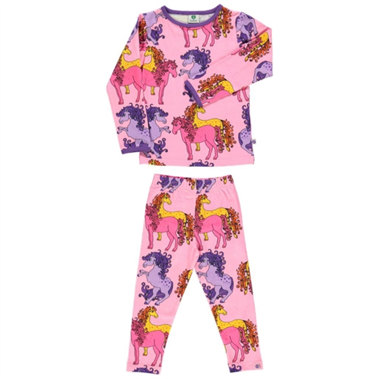 Småfolk Sea Pink Horse Shirt/Leggings Set