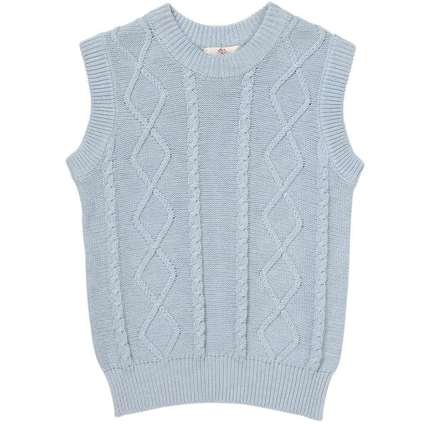 Copenhagen Colors Dusty Blue Cable Knit Vest