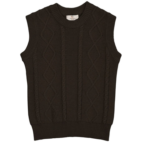 Copenhagen Colors Dark Brown Knitted Cable Vest