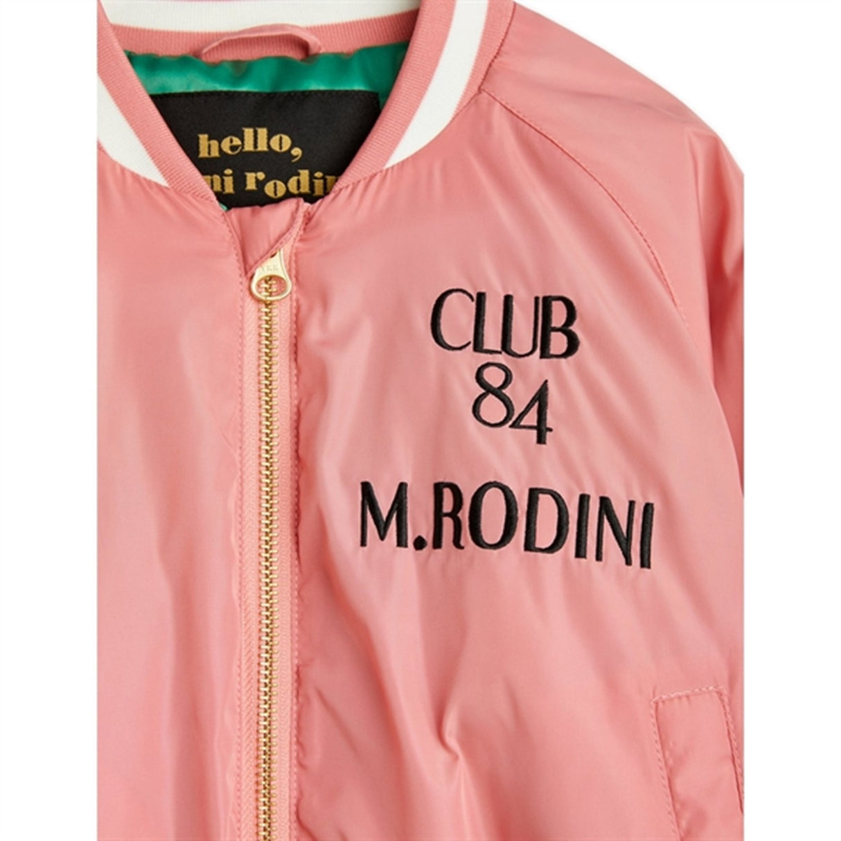 Mini Rodini Pigeons Woven Baseball Jacket Pink 4