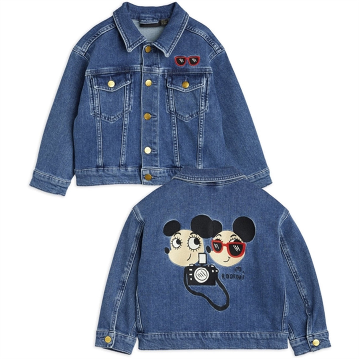 Mini Rodini Ritzratz Emb Denim Jacket Blue 2