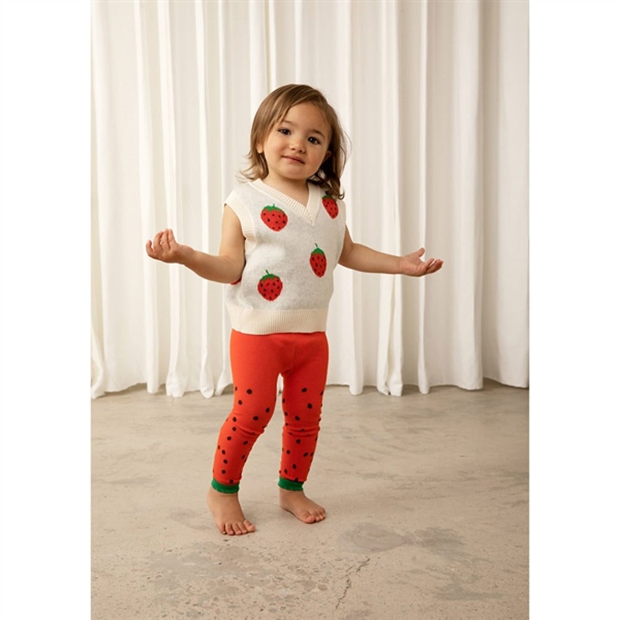 Mini Rodini Strawberries Slipover Vest Offwhite 5