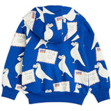 Mini Rodini Pigeons Aop Zip Hoodie Blue 4