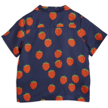 Mini Rodini Strawberries Aop Woven Shirt Blue 2